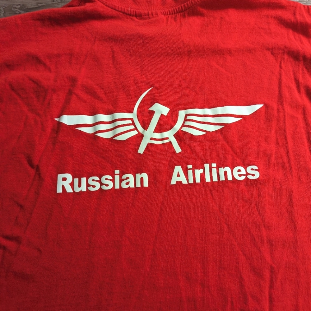 Vintage Russian airlines graphic shirt XL